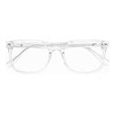 Clear Narrow Thick Acetate Square Eyeglasses