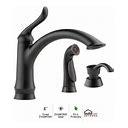 Delta 4453-DST-SD Linden Kitchen Faucet With Side Spray And Soap/Lotion Dispenser - Includes Lifetime Warranty Venetian Bronze Faucet Kitchen Single