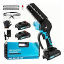 Mini Chainsaw [10 Pcs], Portable Handheld Chainsaw Cordless With 2 Batteries, 6-Inch Powered Electric Chainsaw For Tree Trimming Wood Cutting