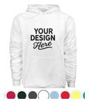 Custom Hanes Ecosmart Hoodie In White Size Small Cotton/Polyester | Rushordertees | Sample