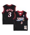 Youth Allen Iverson Mitchell & Ness Black Philadelphia 76Ers 2000/01 Hardwood Classics Retired Player Jersey Size: 18 MO