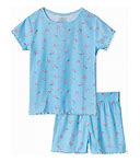 Girls 4-12 Cuddl Duds® Allover Print Ruffle Trim Pajama Top & Shorts Set, Girl's, Size: 7-8, Turq/Blue