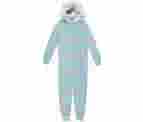 Girls Plush Flannel Fleece Onesie Sleepwear With Animal Face Hood, Flame Resistant, Footless, Half Zip Kids Pajamas