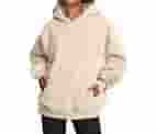 Chaos World Women's Long Sleeve Oversized Pullover Solid Color Y2K Hoodie Fall Winter Sweatshirt With Pocket