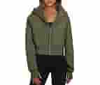 Trendy Queen Womens Zip Up Hoodies Cropped Sweatshirts Fall Outfits Casual Hooded Pullover Sweaters Tops Winter Clothes 2024