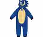 Sonic The Hedgehog Kids Onesie Pajamas - Boys Long Sleeve Zip Up Hooded Blanket Sleep - One Piece Costume - Official License