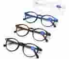 Reading Glasses Blue Light Blocking - Spring Hinges Round Eyeglasses For Men Women,4 Pairs Mix Color Anti Glare Filter Lightweight Readers (4 Pairs M