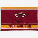 Miami Heat Personalized 3X5 Banner, Red, Size NA