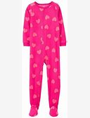 Girls 4-14 Carter's Fleece One-Piece Footed Pajamas, Girl's, Pink Hearts