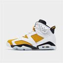 Jordan Air Retro 6 Basketball Shoes In White/Yellow/White Size 11.0 | Leather