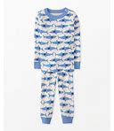 Girls' & Boys' Bubbles The Shark Long John Pajama Set In 100% Cotton - Size Little Kids 4 By Hanna Andersson