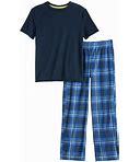 Boys 8-20 Sonoma Goods For Life® Short Sleeve Pajama Tee & Microfleece Pajama Pants Sleep Set In Regular & Husky, Boy's, Size: XS, Dark Blue