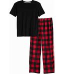 Boys 8-20 Sonoma Goods For Life® Short Sleeve Pajama Tee & Microfleece Pajama Pants Sleep Set In Regular & Husky, Boy's, Size: XS, Med Red